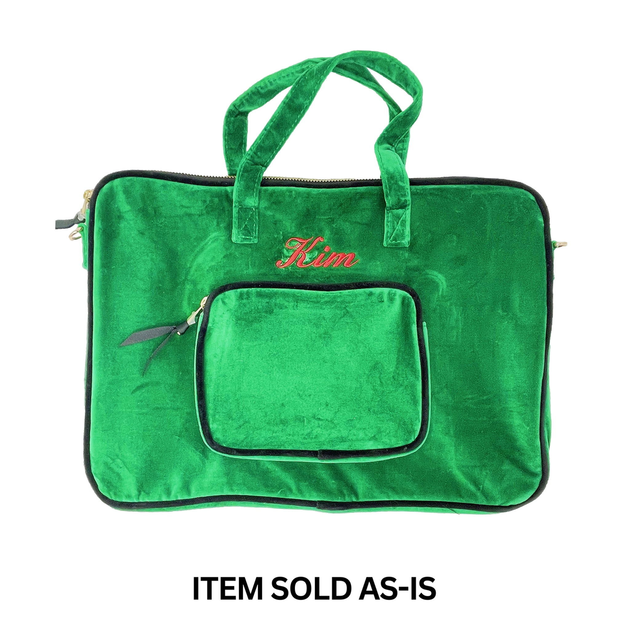 SALES BIN - Laptop Case 15", Handle & Charger Pocket, Green Velvet | Bag-all
