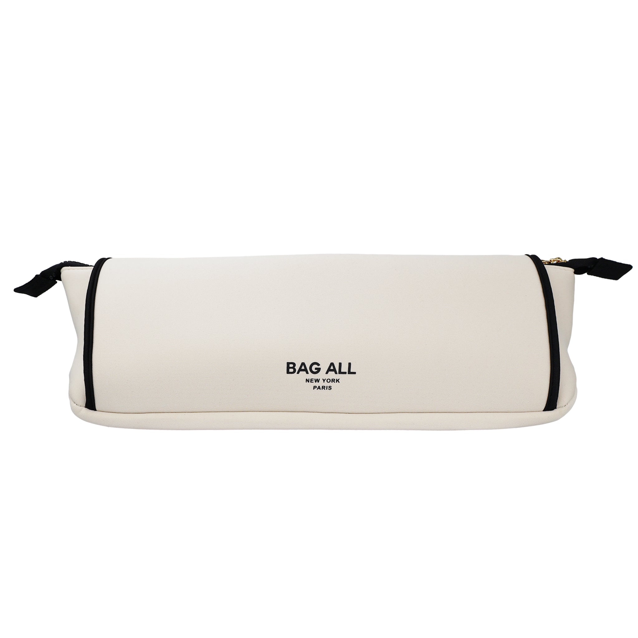 Cream Bag-all travel case for hair tools with heat-resistant mat and zippered compartments for organized storage.
