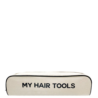 Cream Bag-all Roomy Hair Wrap Tools Travel Case with black text "MY HAIR TOOLS" on white background
