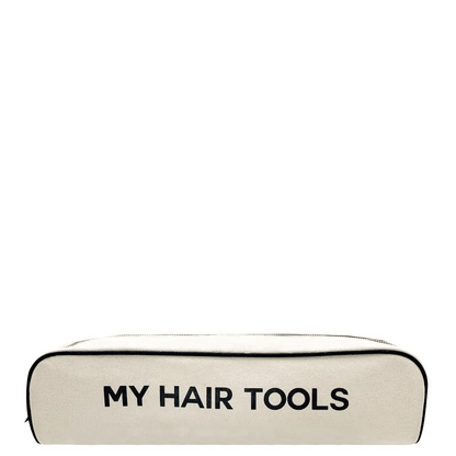 Cream Bag-all roomy travel case with black text "MY HAIR TOOLS" perfect for Dyson Airwrap and styling tools storage