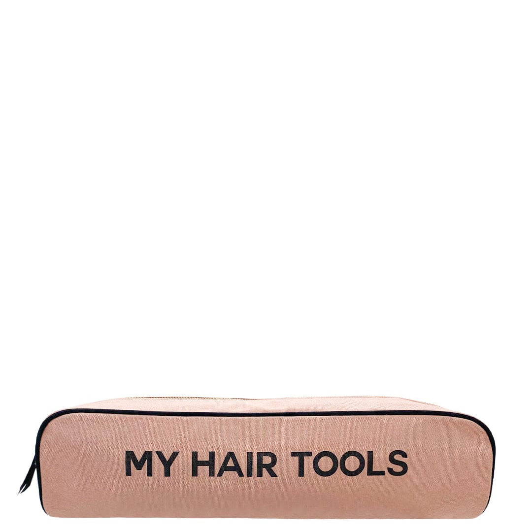 Pink Bag-all Roomy Hair Wrap Tools Travel Case with bold black text MY HAIR TOOLS on front side