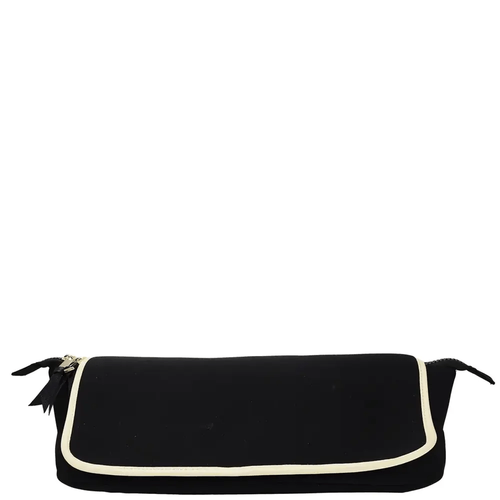 Black Bag-all hair tools travel case with heat-resistant mat and beige trim isolated on white background