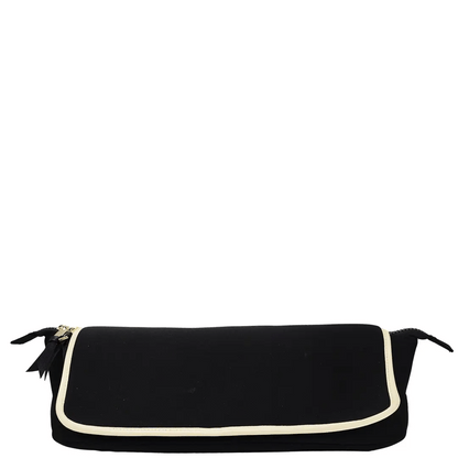 Black Bag-all hair tools travel case with heat-resistant mat and beige trim isolated on white background