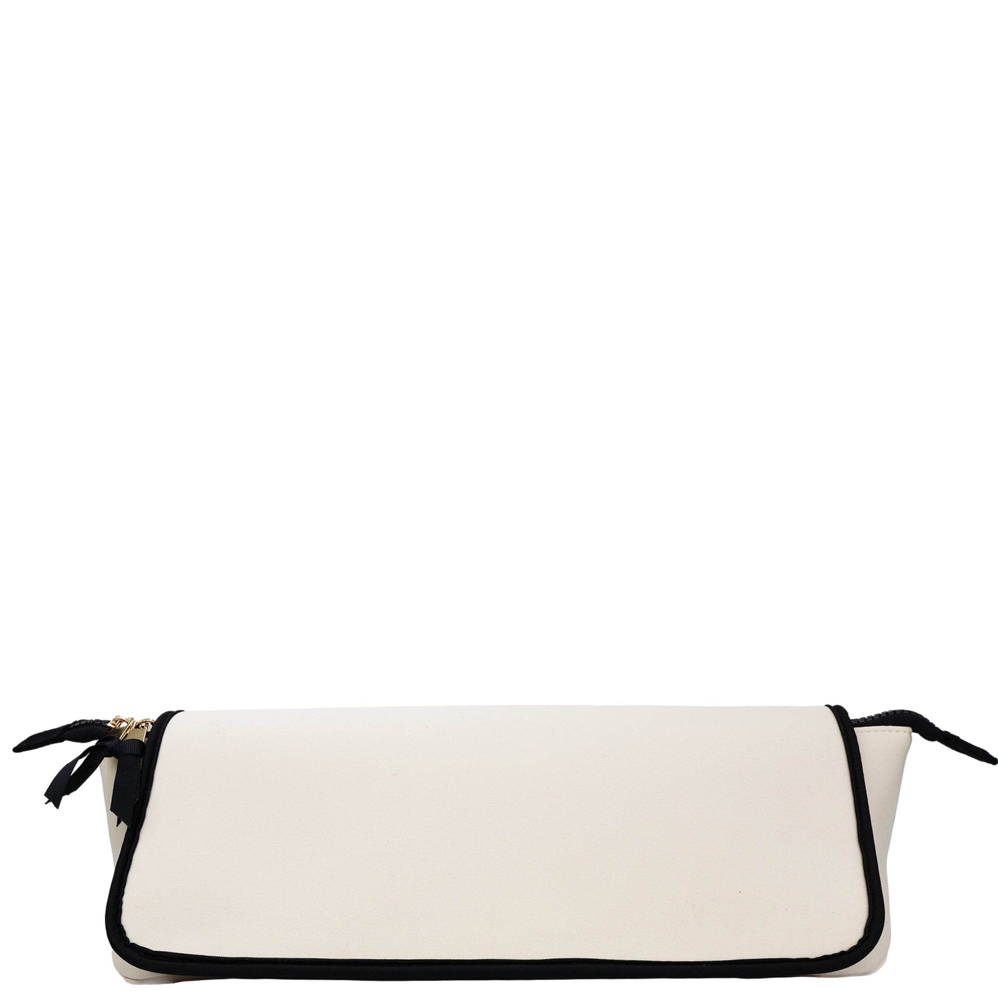 Cream Bag-all hair tools travel case with black trim and zipper for organizing styling accessories on the go