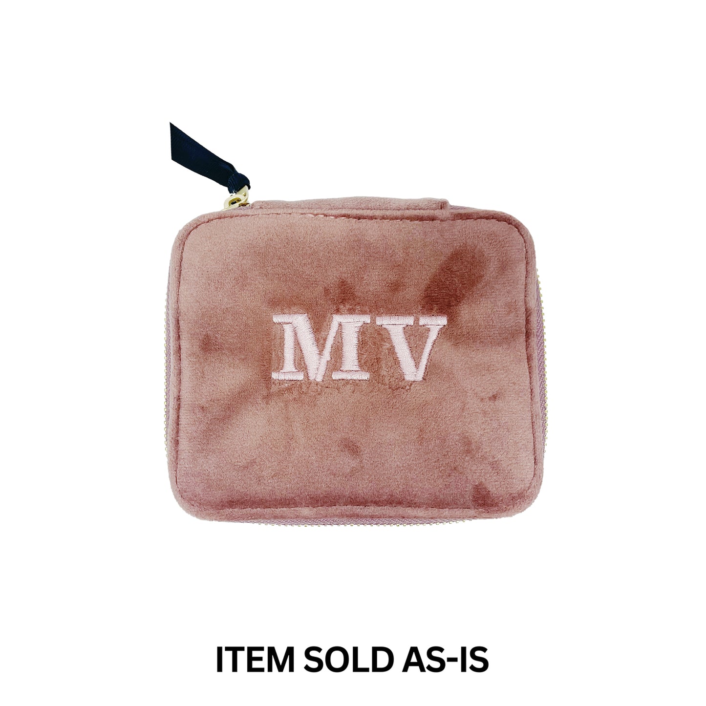 SALES BIN - Cute Jewelry Box, Monogrammable, Pink Recycled Velvet