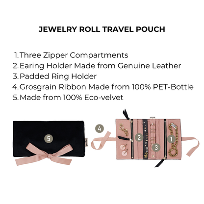 Couture Jewelry Roll, Medium, Black Velvet