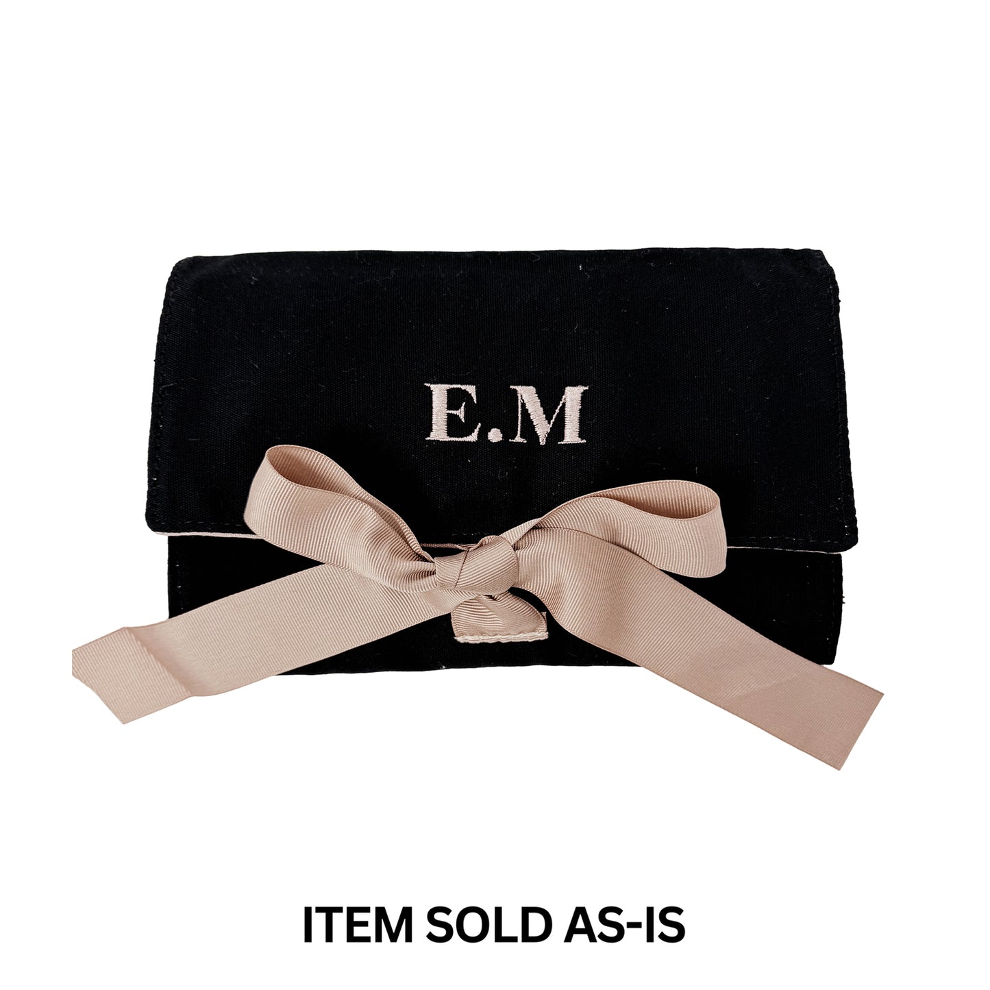 SALES BIN - Large Jewelry Roll, Travel Pouch, Black