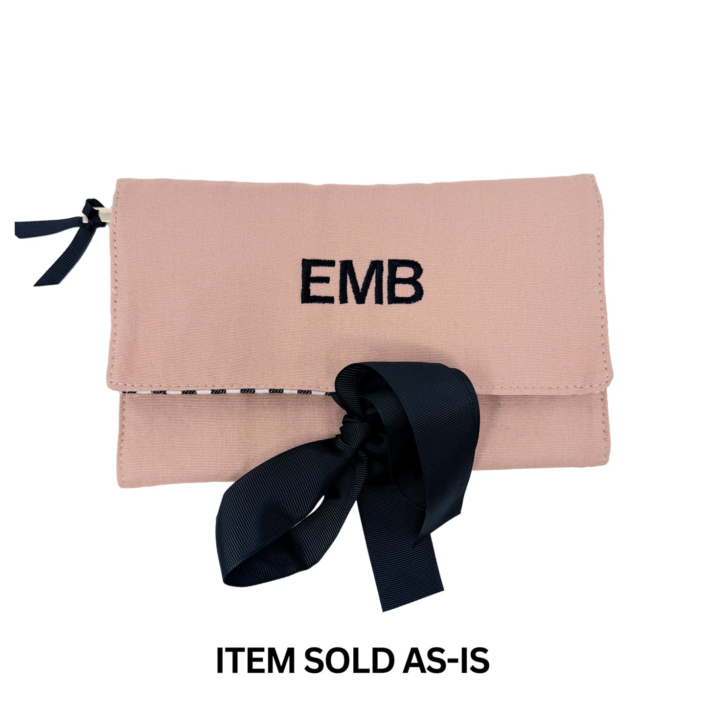 SALES BIN - Large Jewelry Roll, Travel Pouch, Pink/Blush