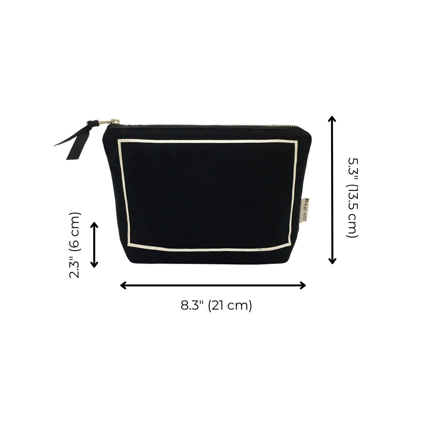 Bag-all My Makeup Pouch Blank, Coated Lining – Black, Paris-designed travel organization pouch for frequent travelers