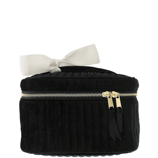 My Makeup Cosmetic Box, Quilted Black Velvet