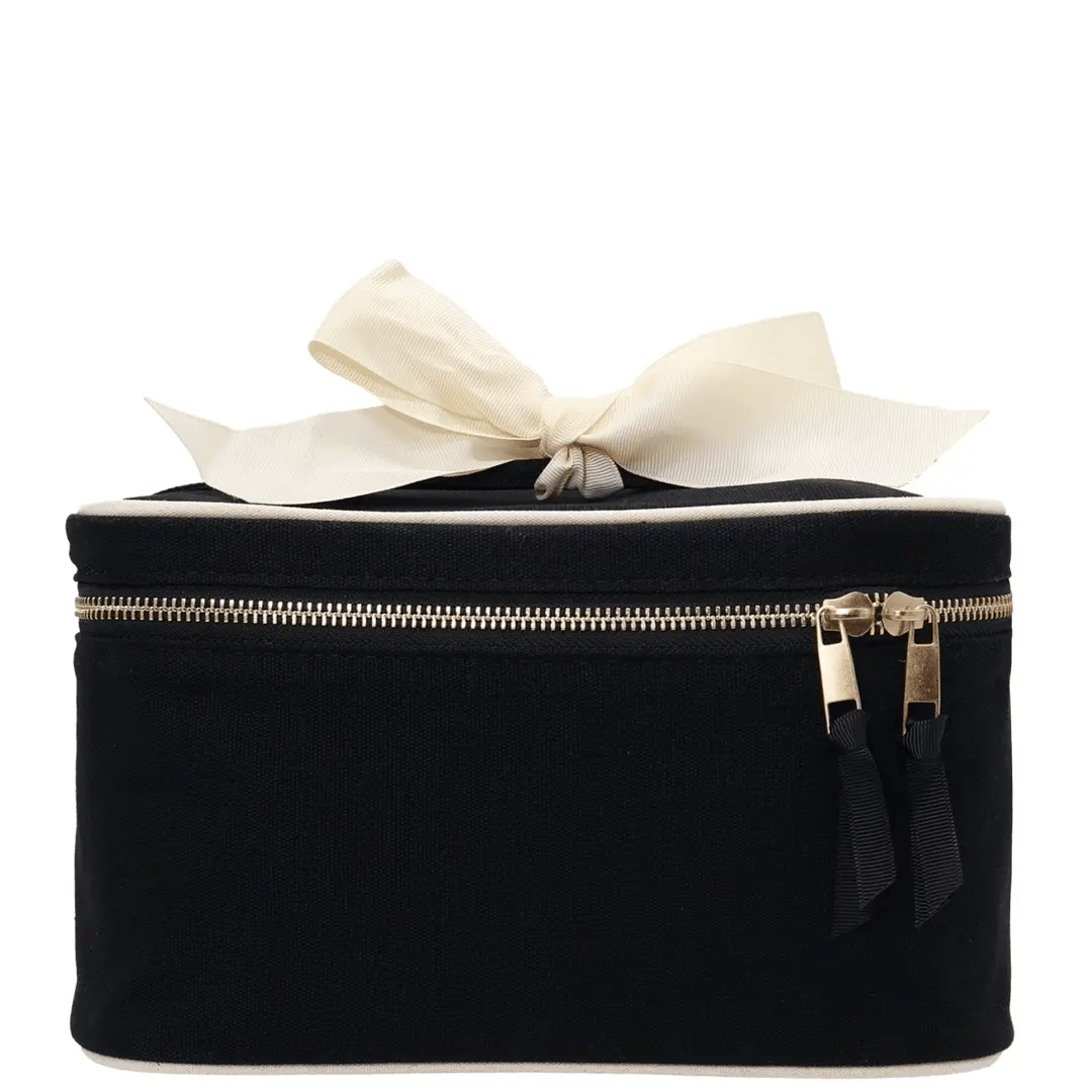 Medium Box Makeup & Toiletry with Insert Organizer – Black by Bag-all, travel organizer with ribbon closure