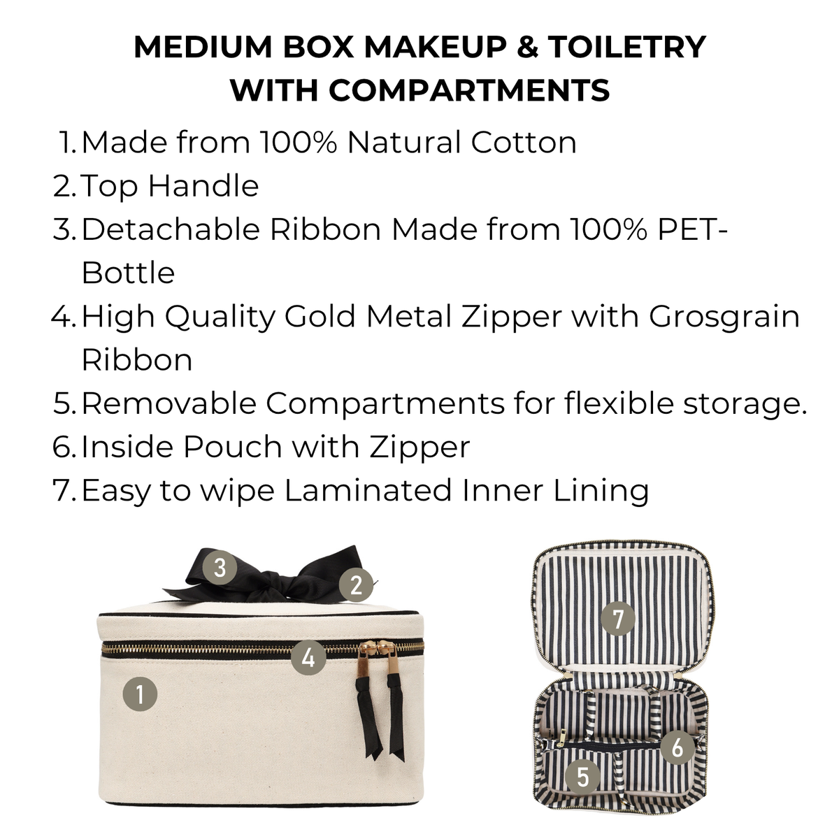 Medium Box Makeup & Toiletry with Insert Organizer – Cream by Bag-all Paris-designed travel organization for frequent travelers