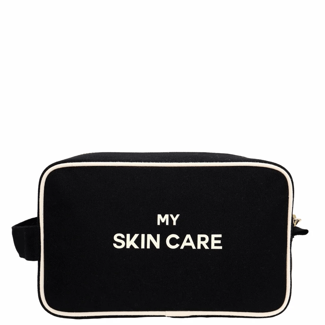 My Skin Care – Organizing Pouch with White Piping – Black by Bag-all for travel organization