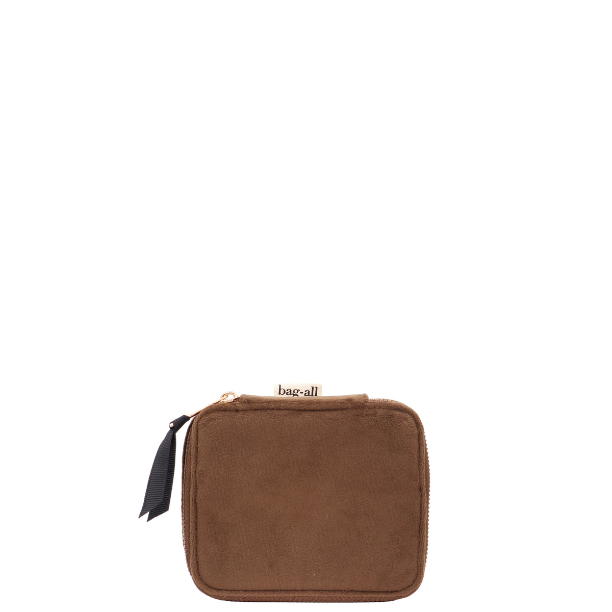 Cute Jewelry Box, Monogrammable – Eco Velvet – Espresso Brown by Bag-all for personalized travel organization