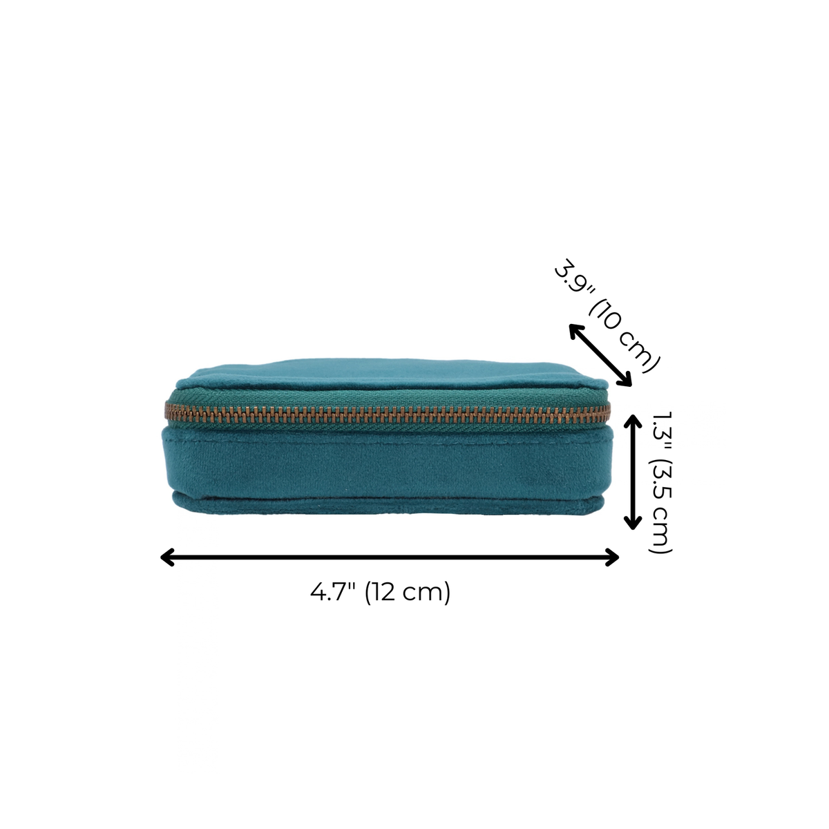 Cute Jewelry Box, Monogrammable – Eco Velvet – Aqua Teal by Bag-all in aqua teal velvet with secure zipper closure