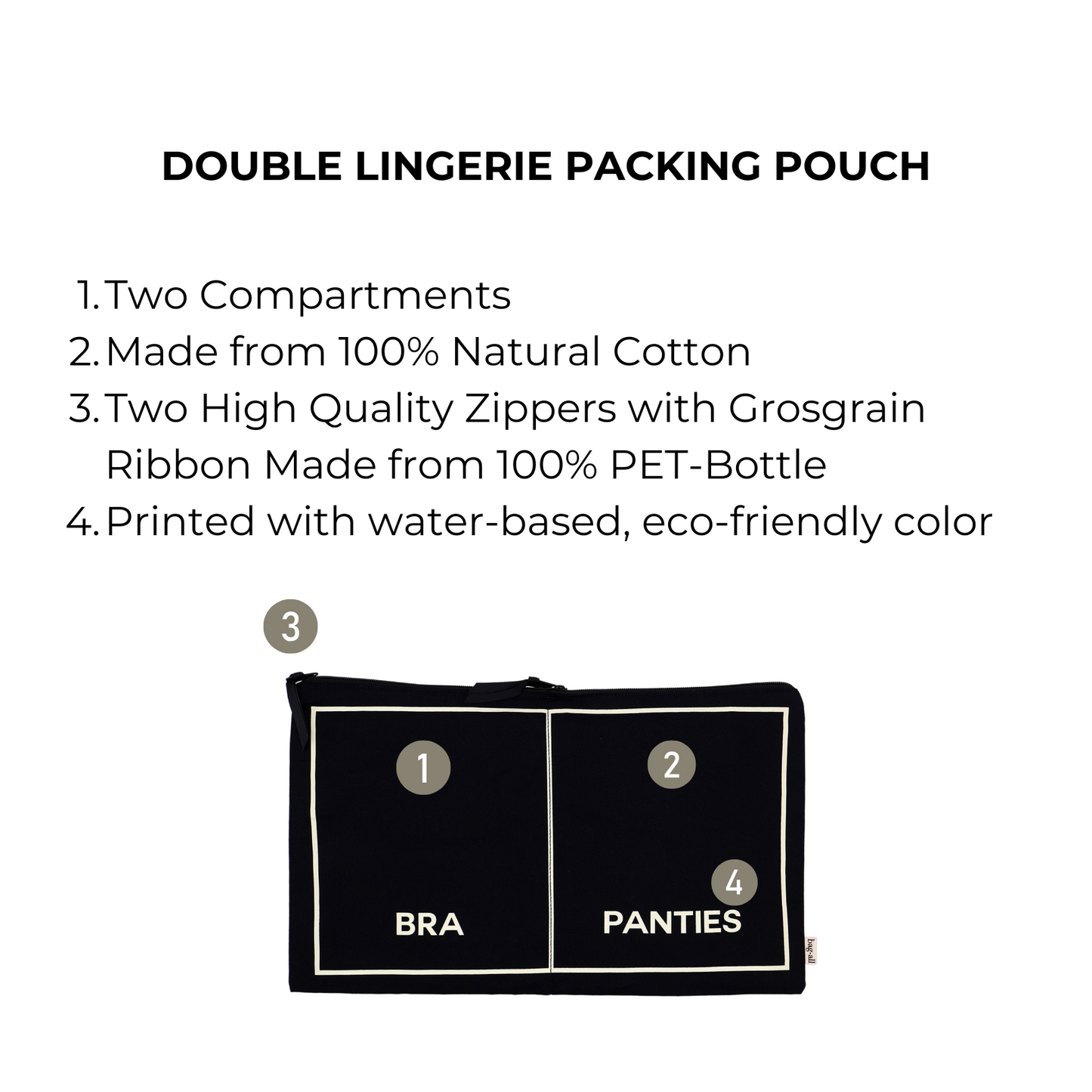 Double Underwear Organizer, Monogram, Black