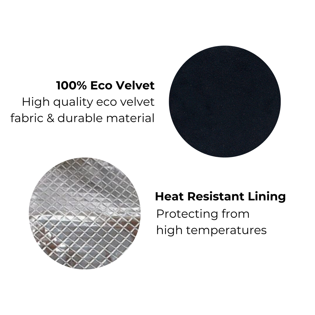 Infographic: Roomy Hair Wrap Tools Travel Case – Velvet – Jetset Black, Bag-all velvet and heat resistant lining