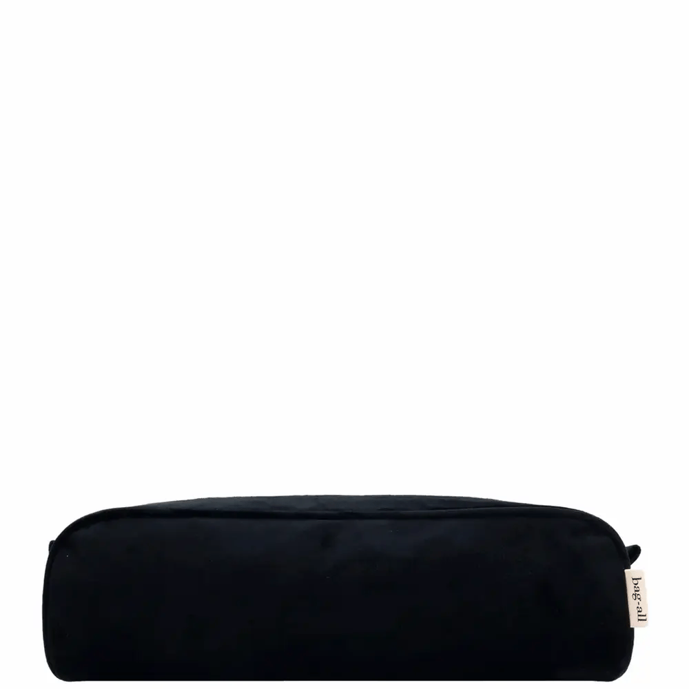 Roomy Hair Wrap Tools Travel Case – Velvet – Jetset Black Bag-all black velvet travel case for hair wrap tools and organization