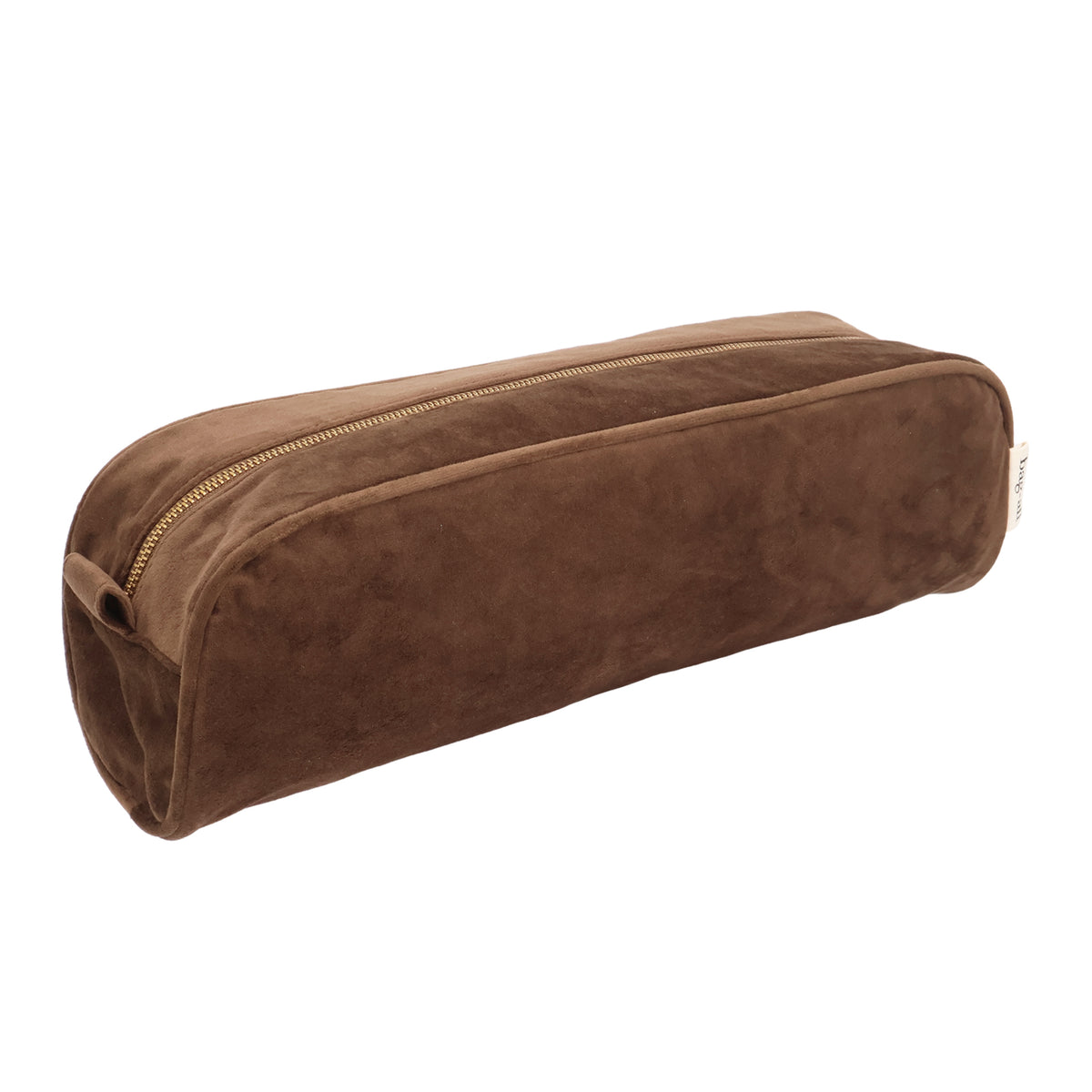 Roomy Hair Wrap Tools Travel Case – Eco Velvet – Espresso Brown by Bag-all Paris-designed travel organization case
