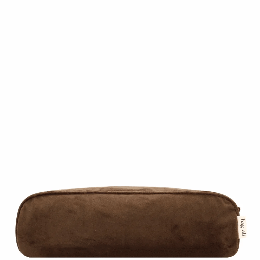 Roomy Hair Wrap Tools Travel Case – Eco Velvet – Espresso Brown by Bag-all for travel organization