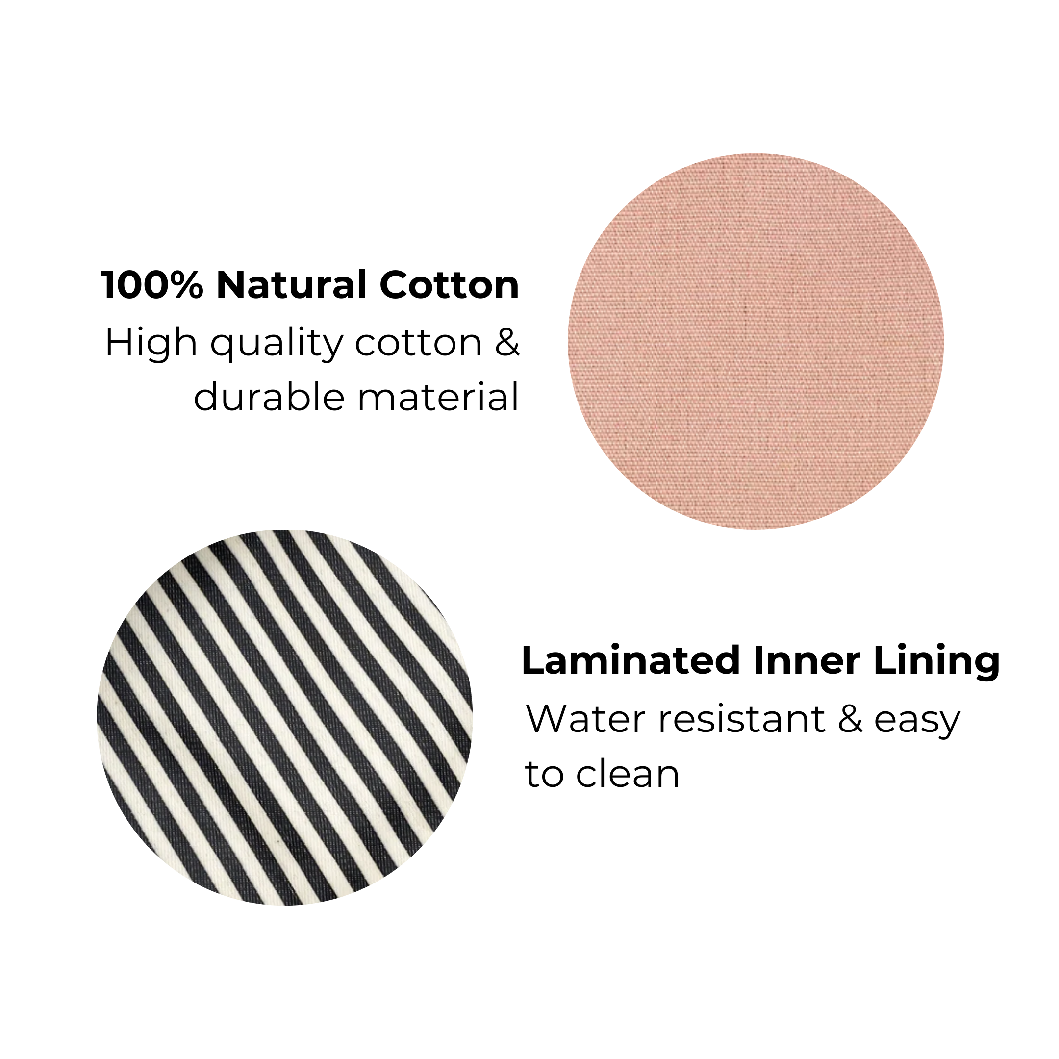 My Makeup Pouch Blank, Coated Lining – Pink/Blush by Bag-all, cotton pouch with water-resistant lining for travel organization.