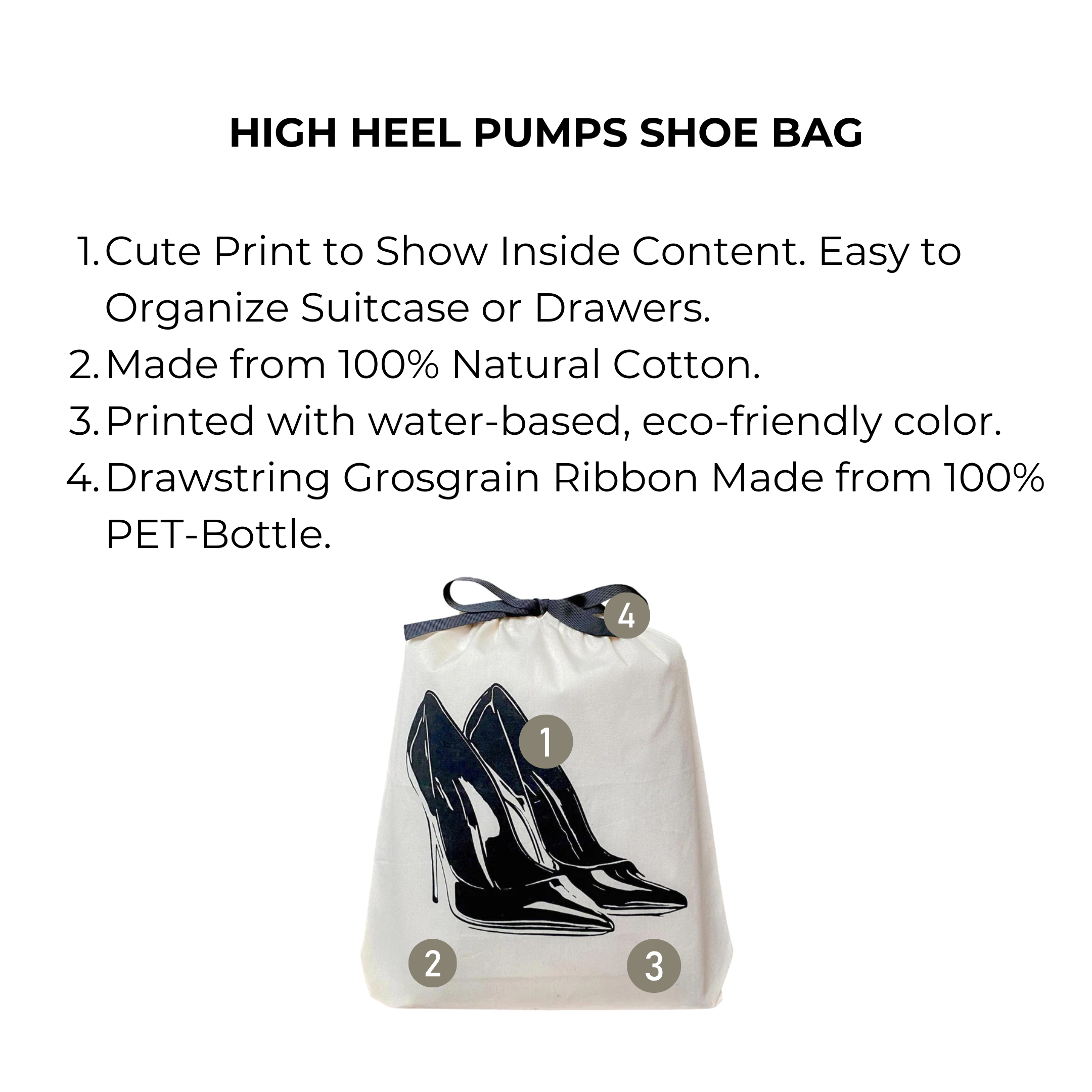 High Heel Pumps Shoe Bag, Cream | Bag-all