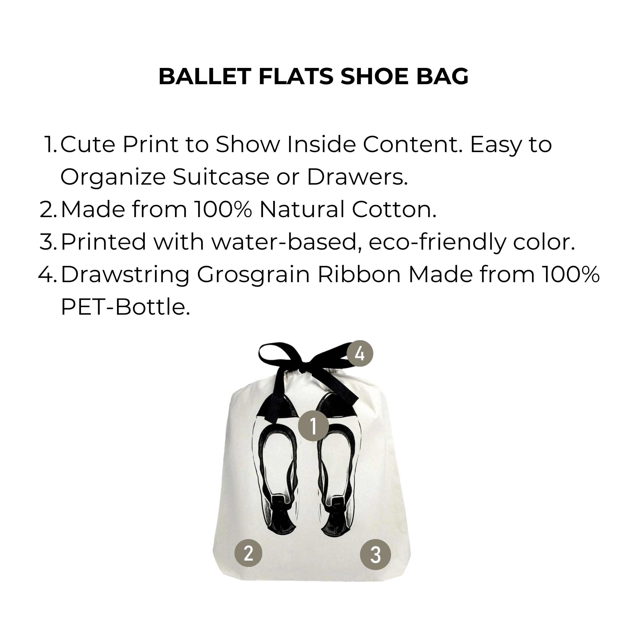 Ballet Flats Shoe Bag, Cream | Bag-all