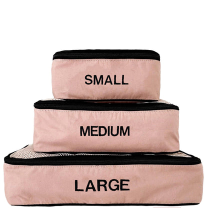 Cotton Packing Cubes, Monogrammed, 3-pack Pink/Blush