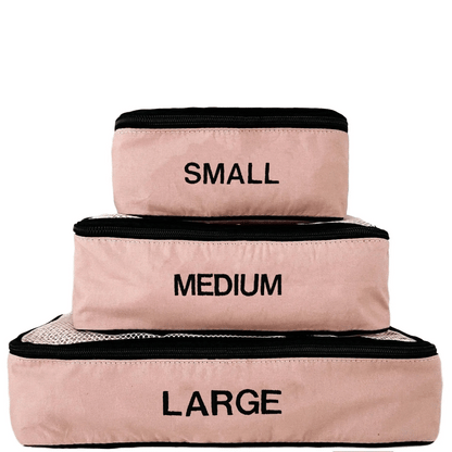 Cotton Packing Cubes, Monogrammed, 3-pack Pink/Blush