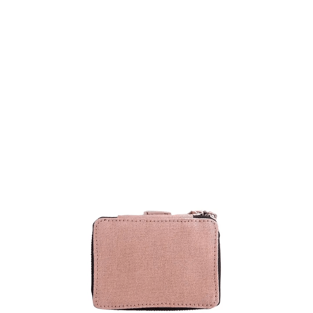 Pink Bag-all pill organizing case with weekly compartments for daily medicine storage and easy portability