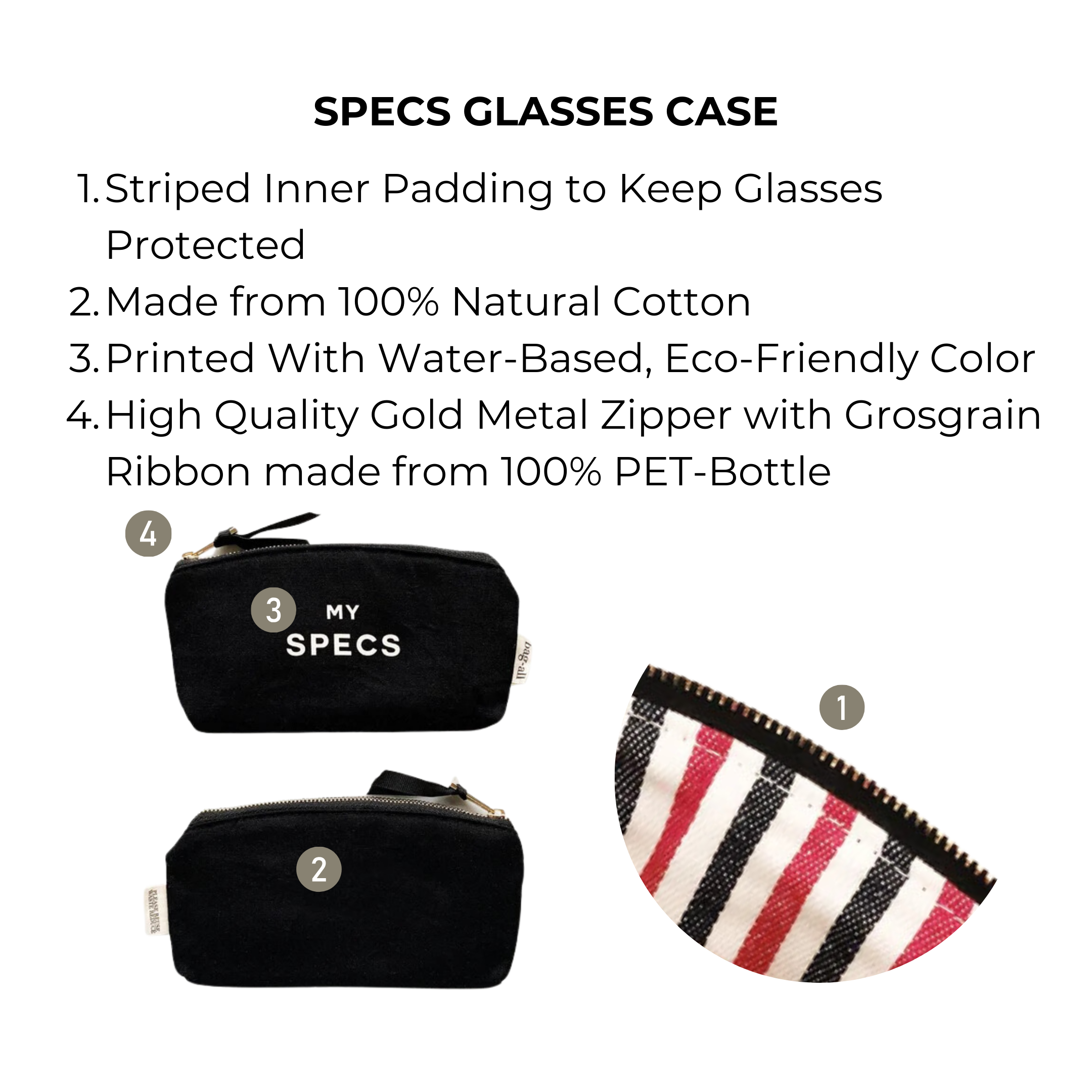 Specs Glasses Case Black | Bag-all