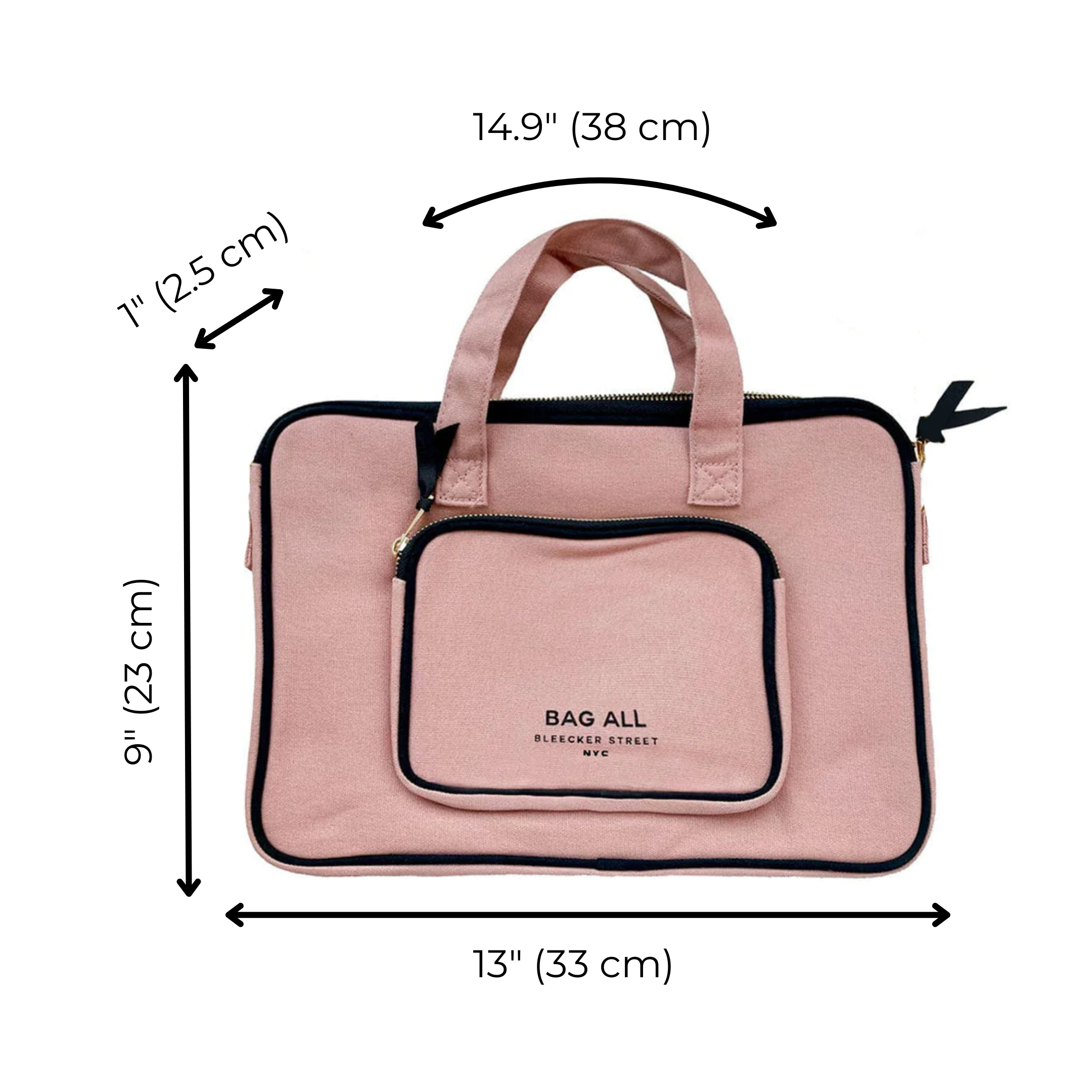 Laptop Case 13", Handle & Charger Pocket, Pink/Blush | Bag-all