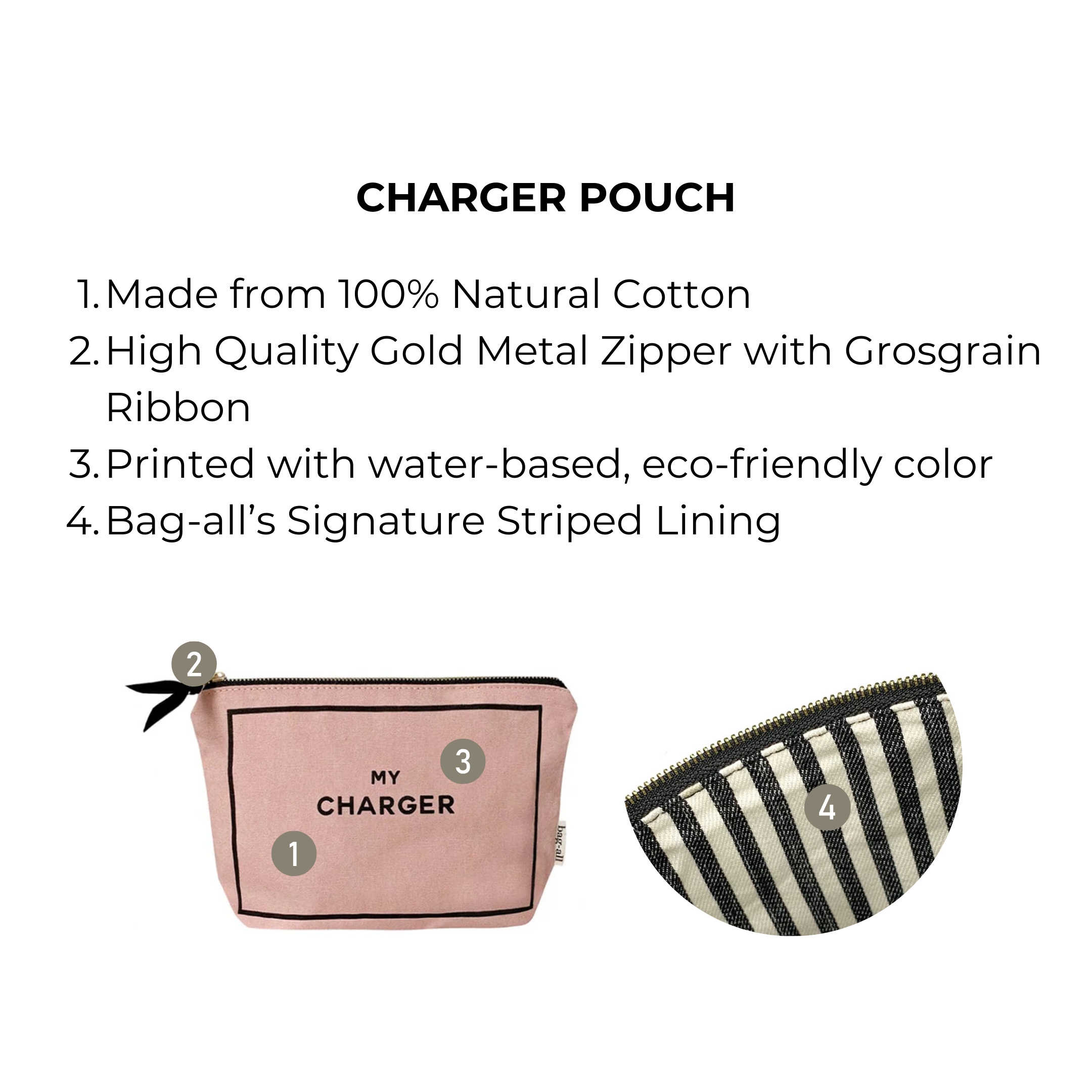 Charger Pouch, Pink/Blush | Bag-all