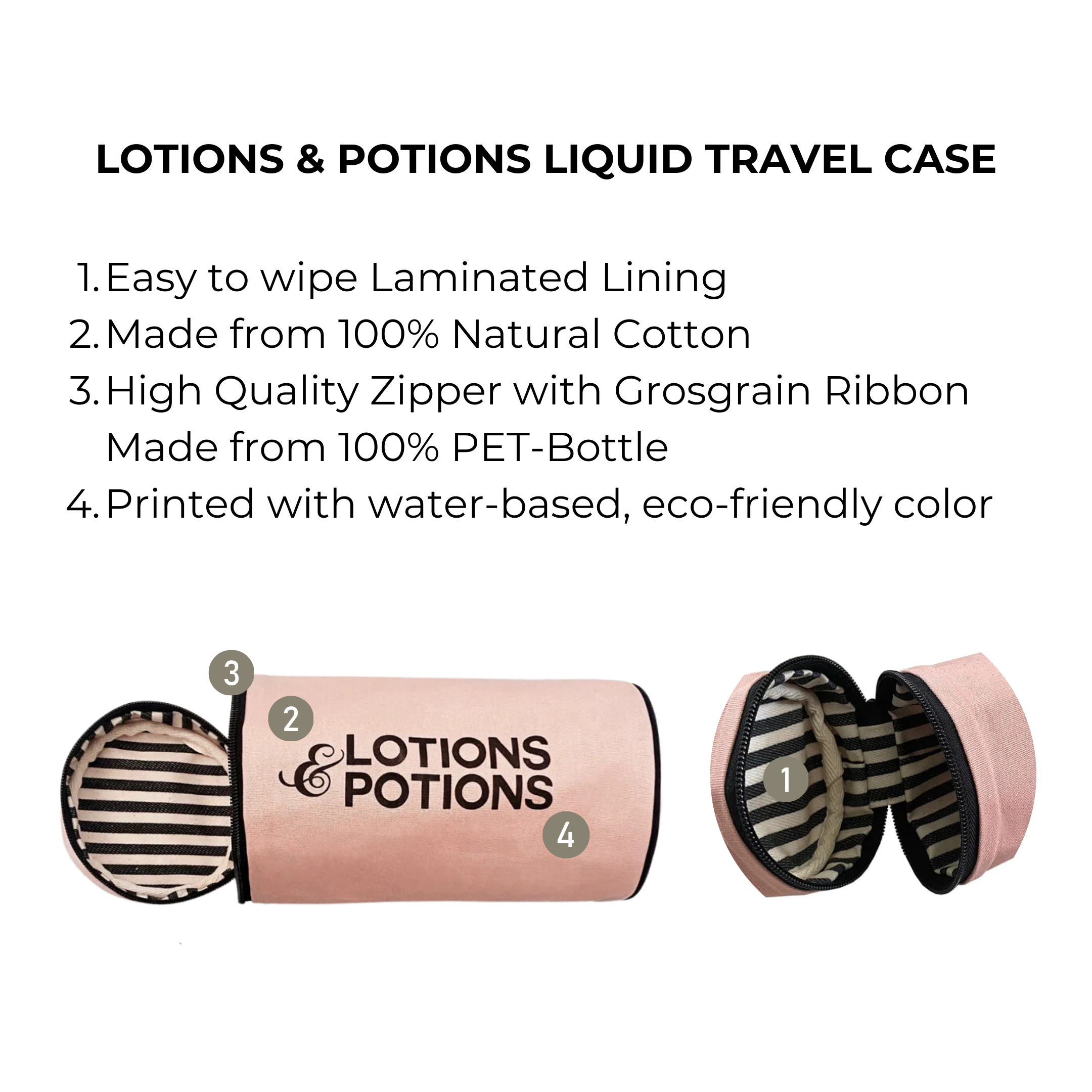 Lotions & Potions, Liquid Travel Case, Pink/Blush | Bag-all
