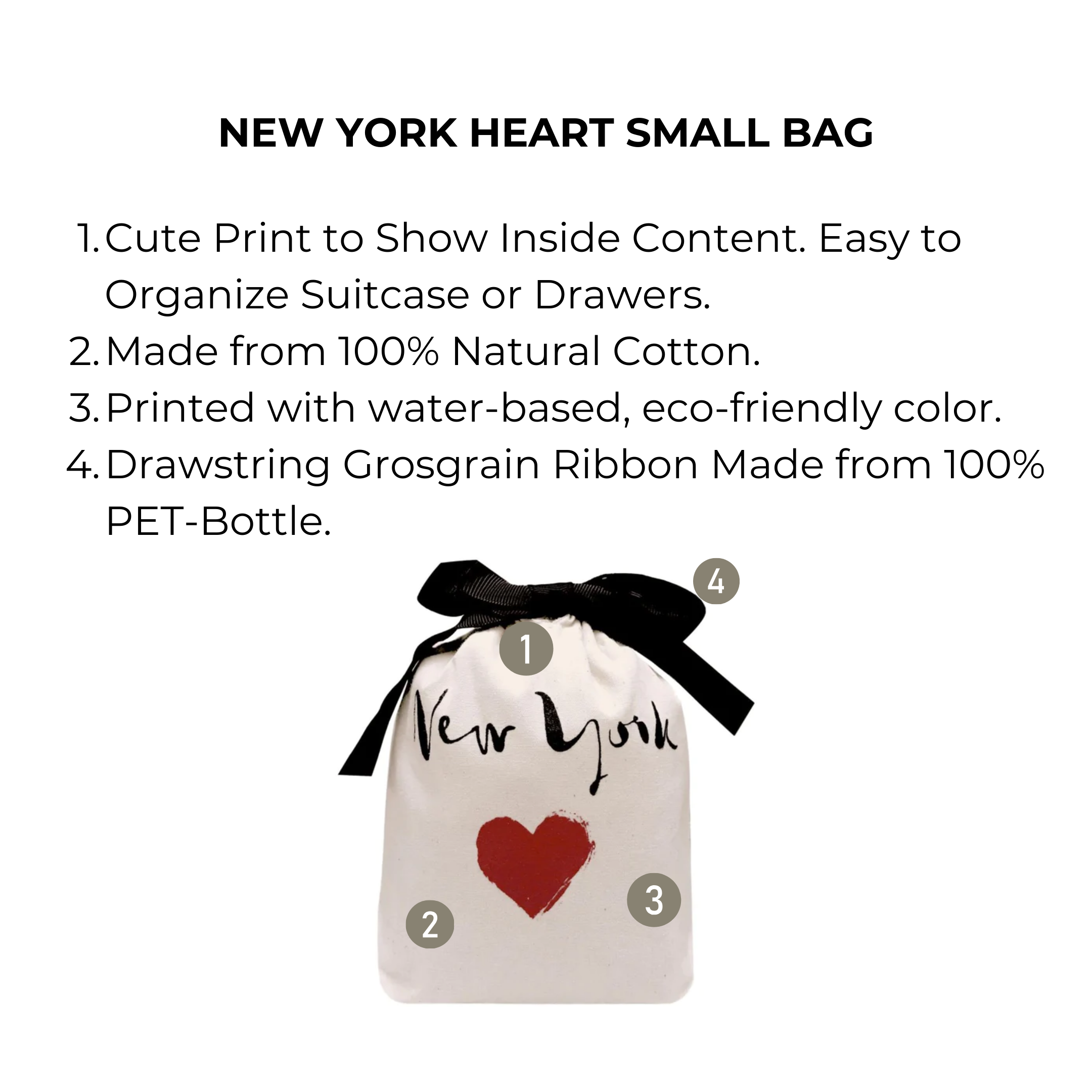 New York Heart Small Bag, Cream | Bag-all