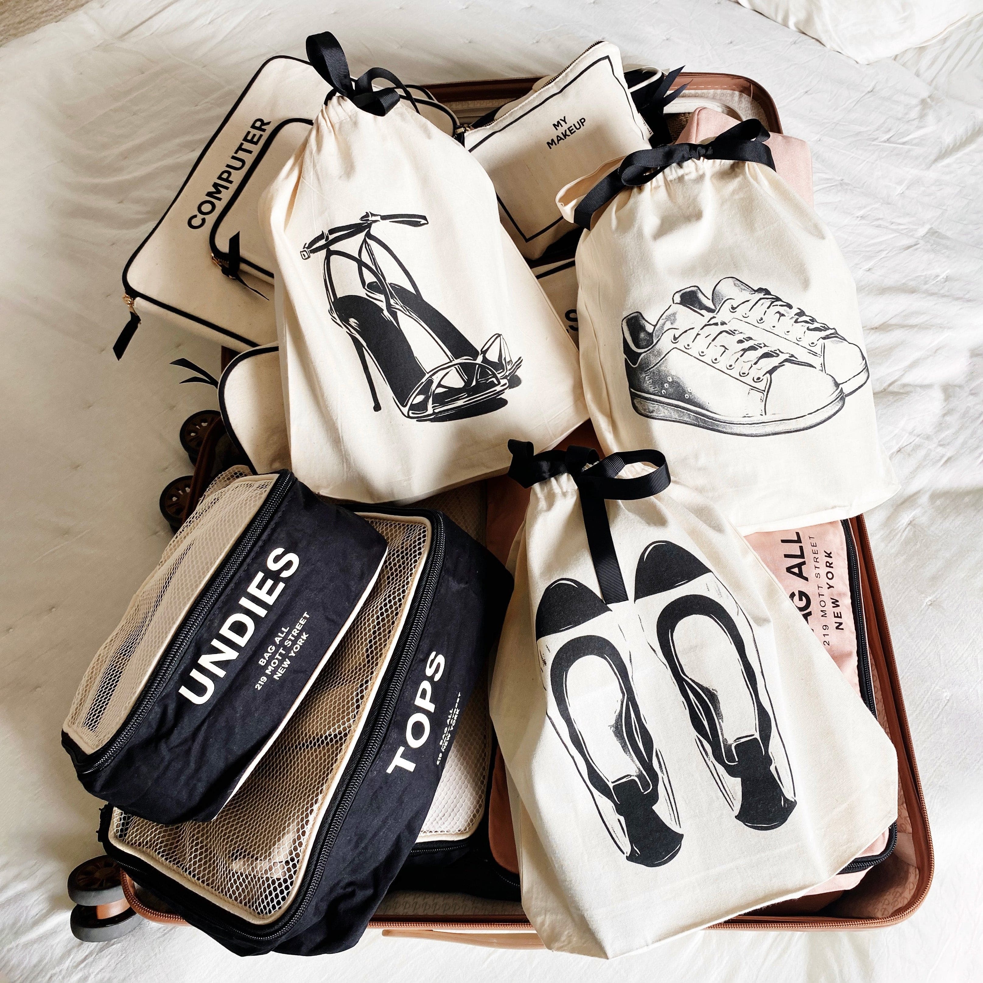 Shoe Bags Set, 3-pack Cream | Bag-all