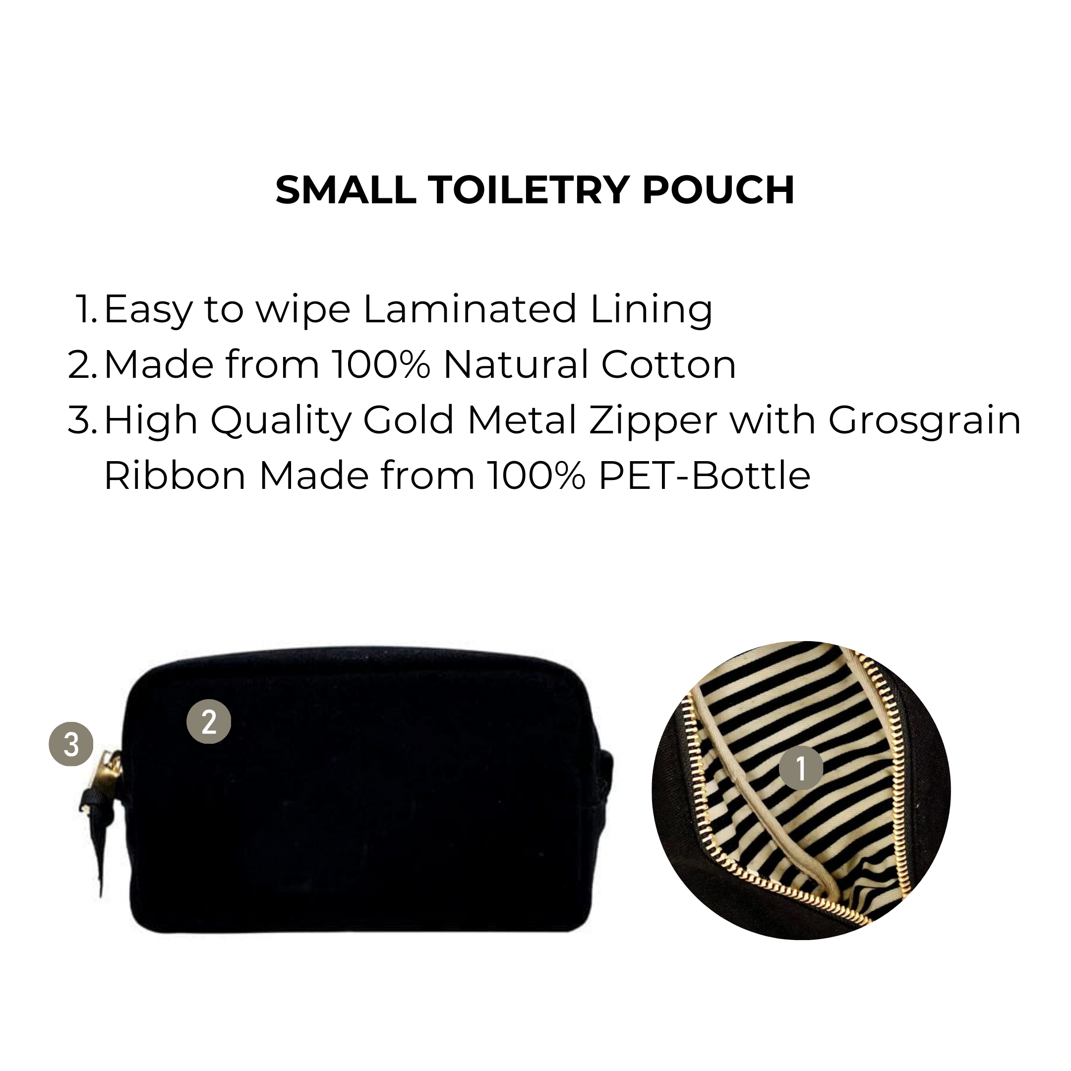 Small Toiletry Pouch, Black | Bag-all