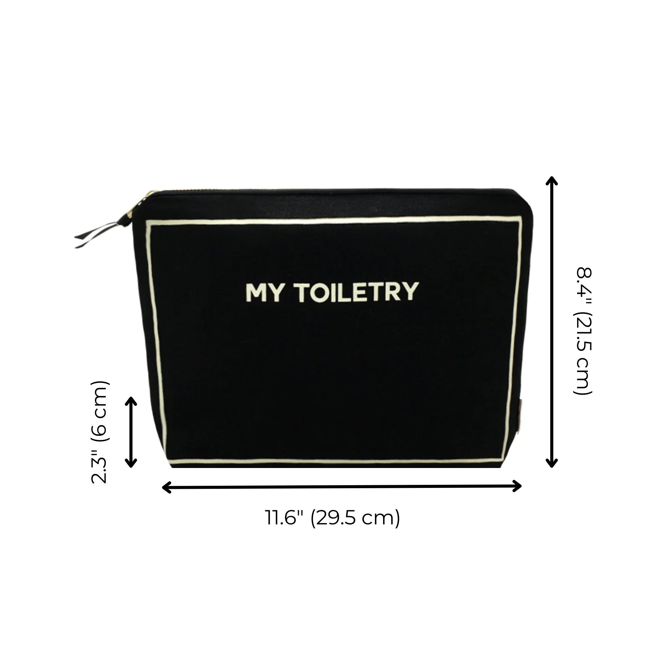 Toiletry Pouch with Coated Lining, Black | Bag-all