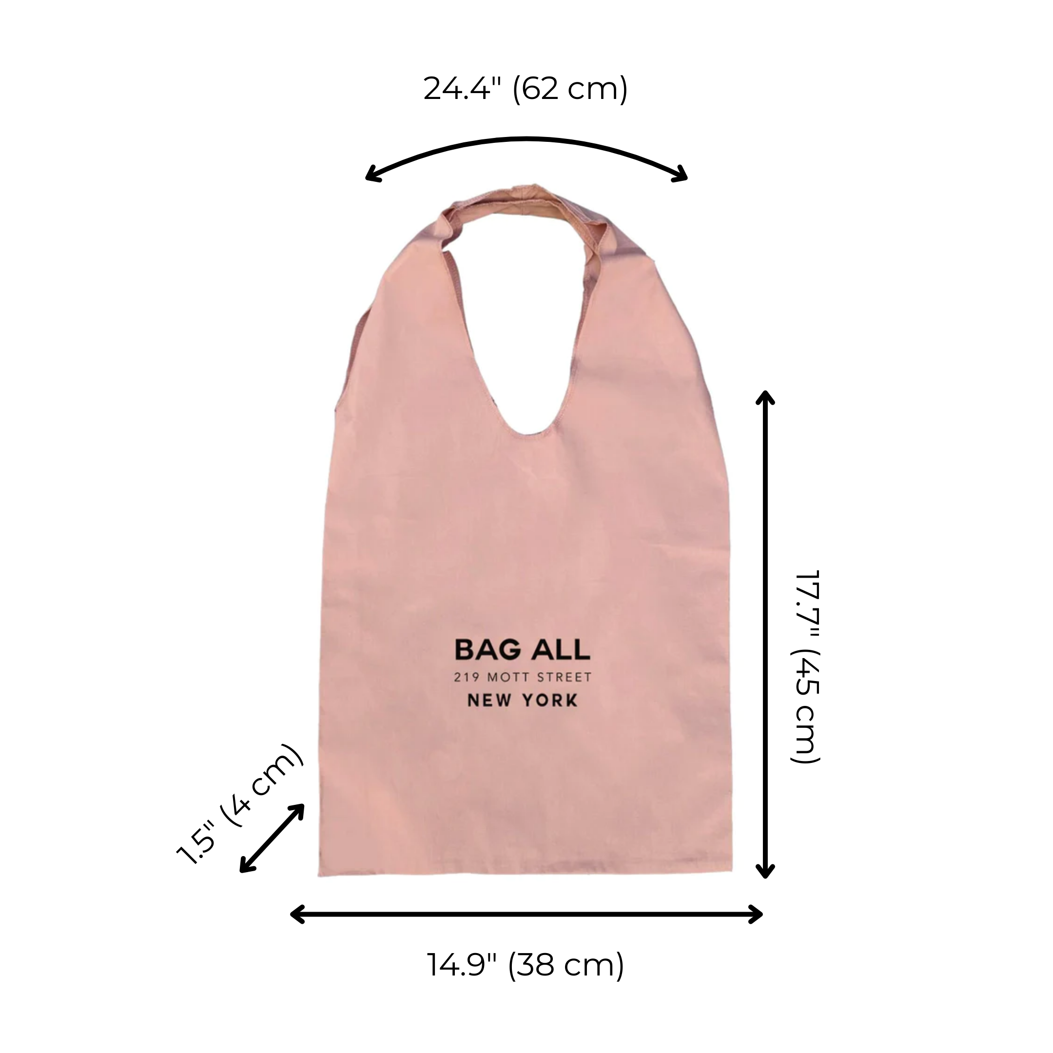 New York Tote Bag Large, Pink/Blush | Bag-all
