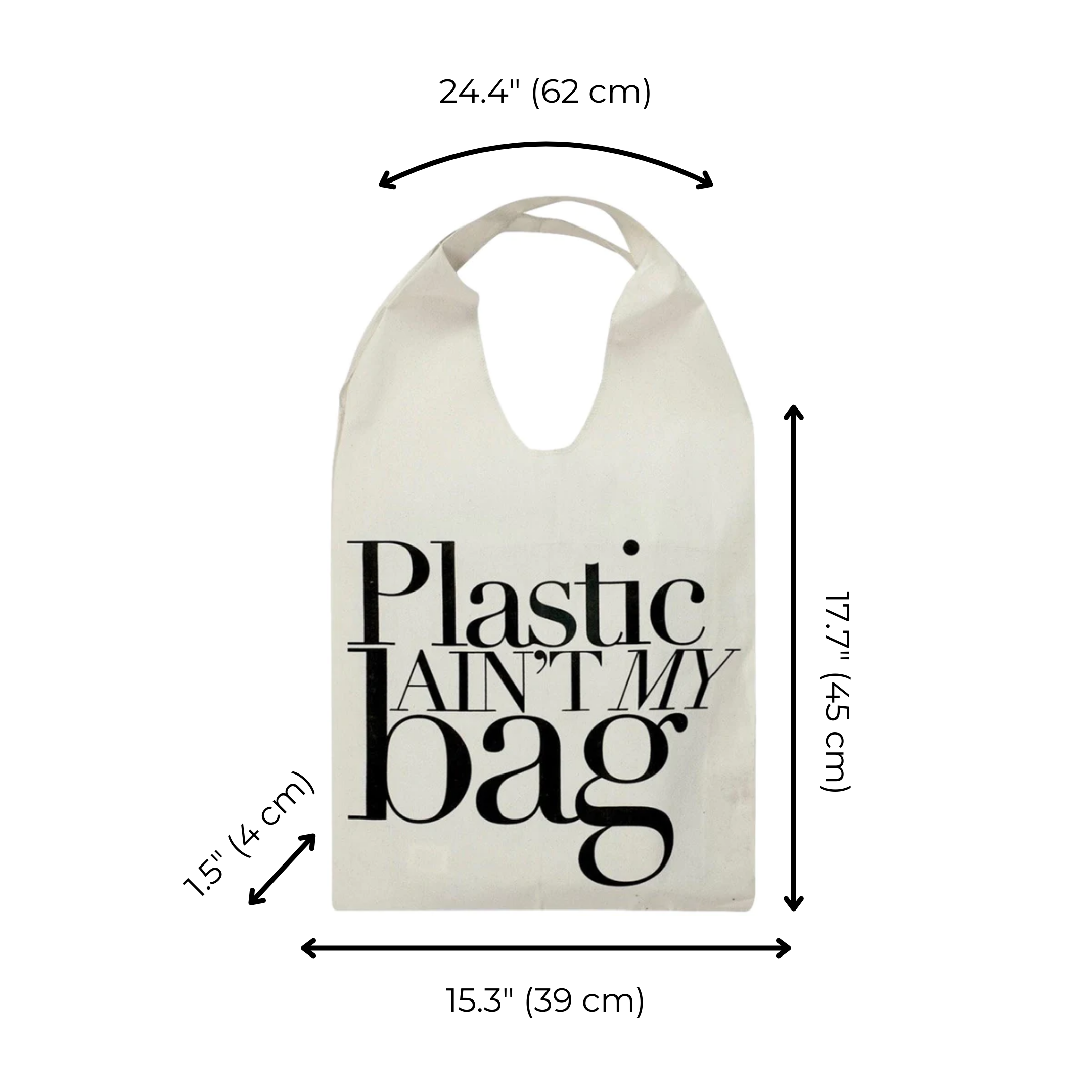 Plastic Ain't My Bag Tote Bag, Cream | Bag-all