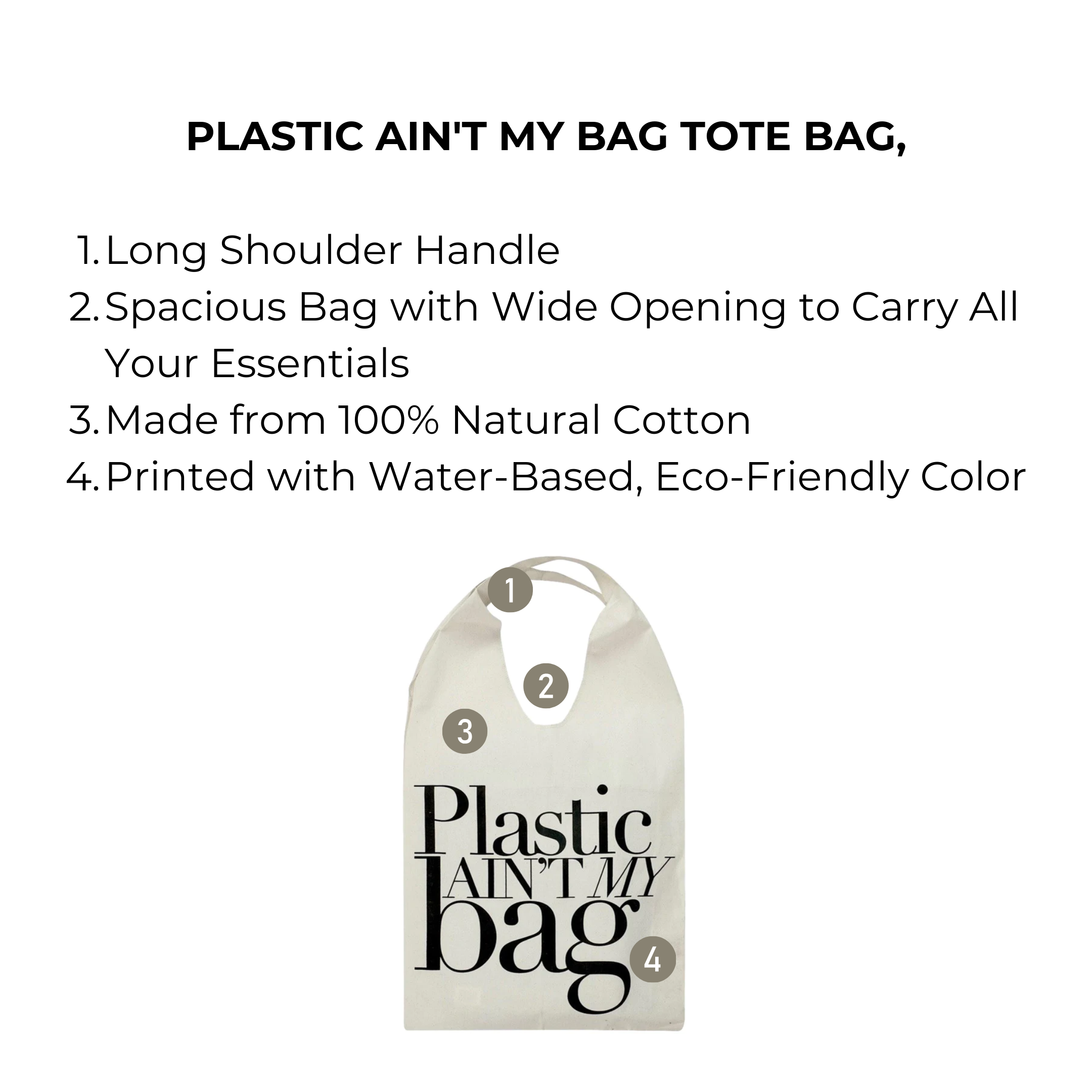 Plastic Ain't My Bag Tote Bag, Cream | Bag-all