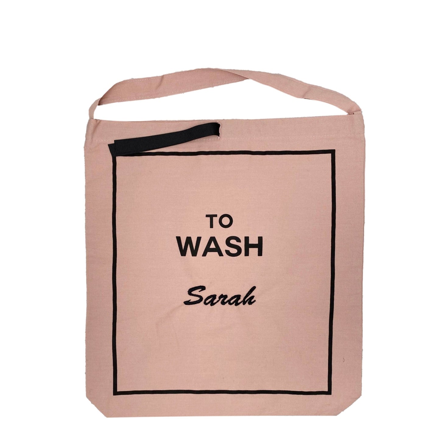 Bag-all Deal Gift Set featuring blush pink cotton travel organizers - To Wash laundry bag, makeup box, hair case, and toothbrush holder with striped lining
