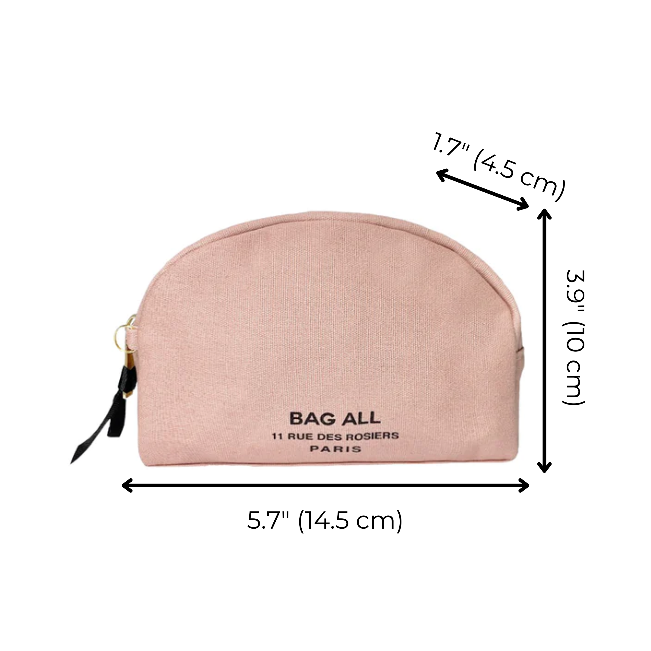 Trinket & Make up Pouch in Cotton, Pink/Blush | Bag-all