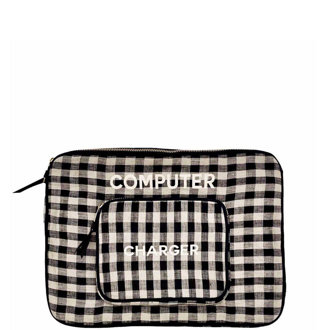 Laptop Sleeve Case with Charger Pocket, Personalized, Gingham - Bag-all