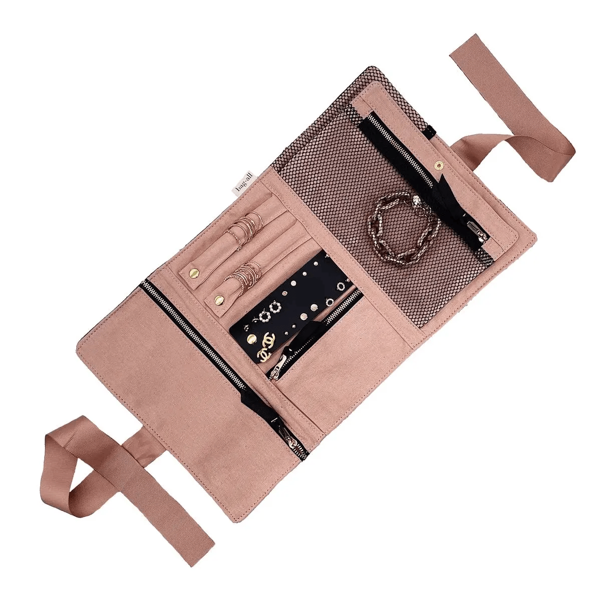 Buy Large Jewelry Roll Travel Pouch in Black Bag all