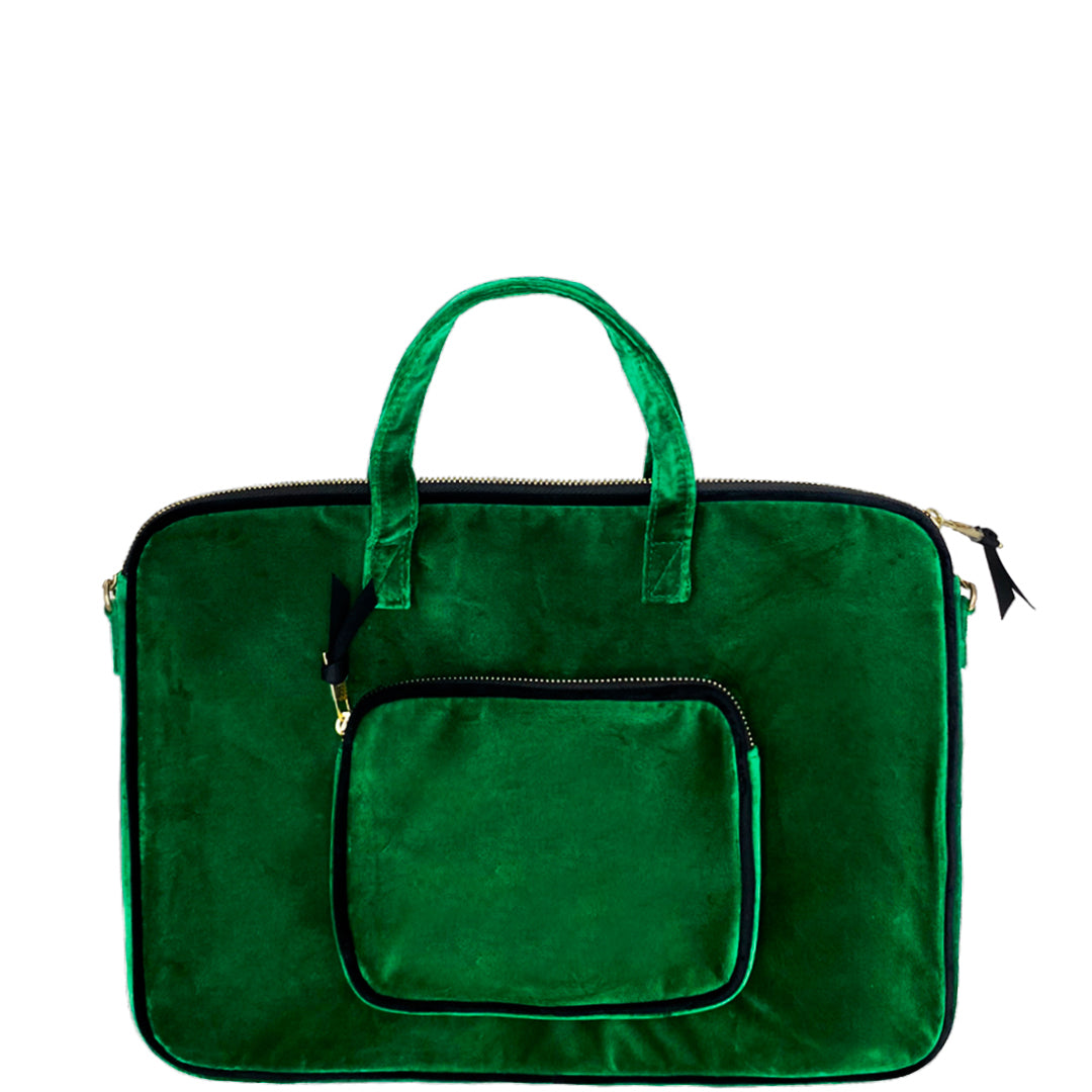 Laptop Case 15", Handle & Charger Pocket, Green Velvet | Bag-all