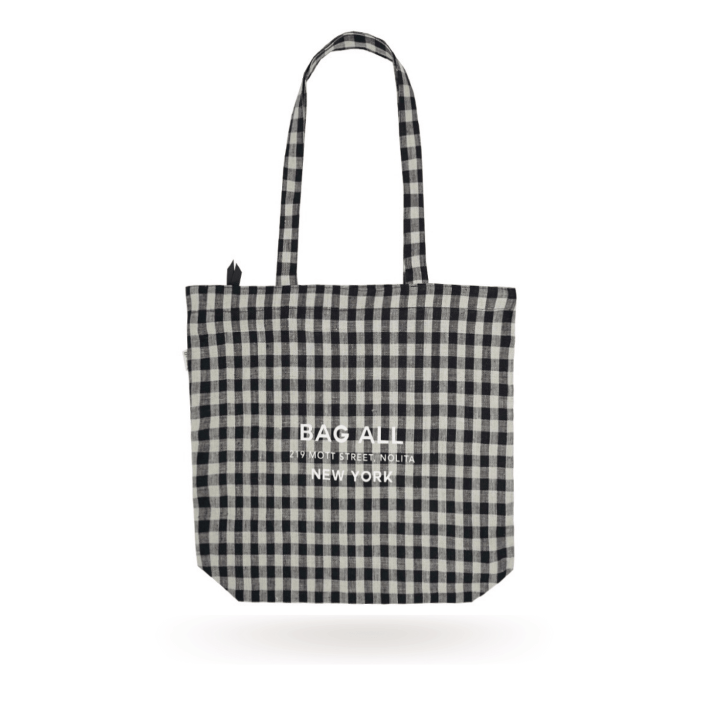 
                                      
                                        New York Tote with Zipper and Pocket - Gingham Linen - Bag-all
                                      
                                    