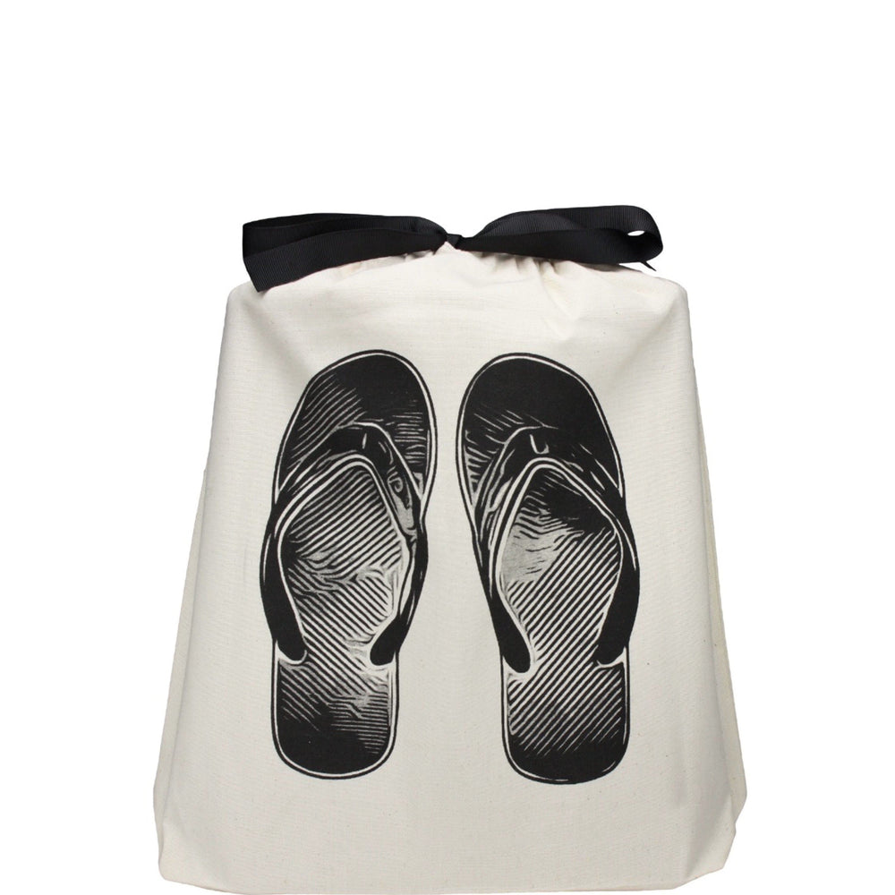 
                                      
                                        Shoe bag with flip flops printed on the front. 
                                      
                                    