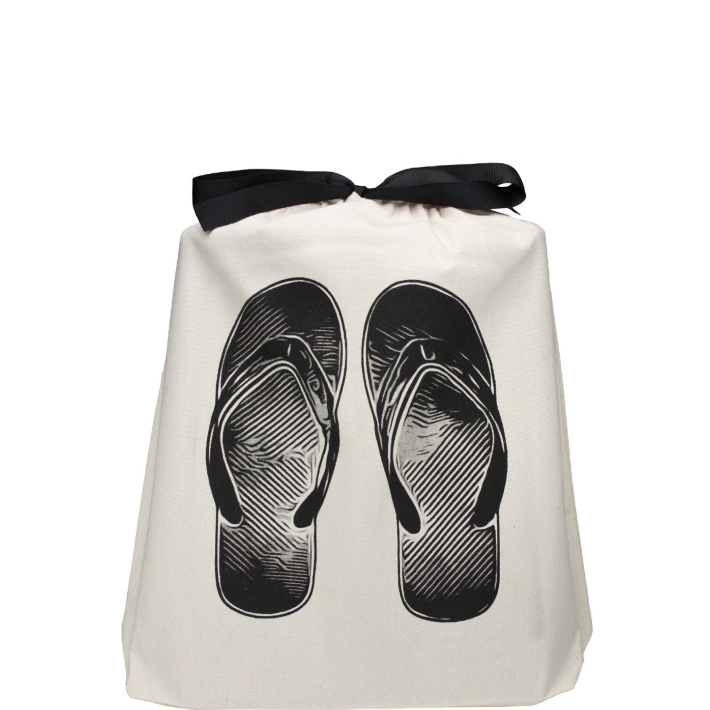 
                                      
                                        Shoe bag with flip flops printed on the front. 
                                      
                                    