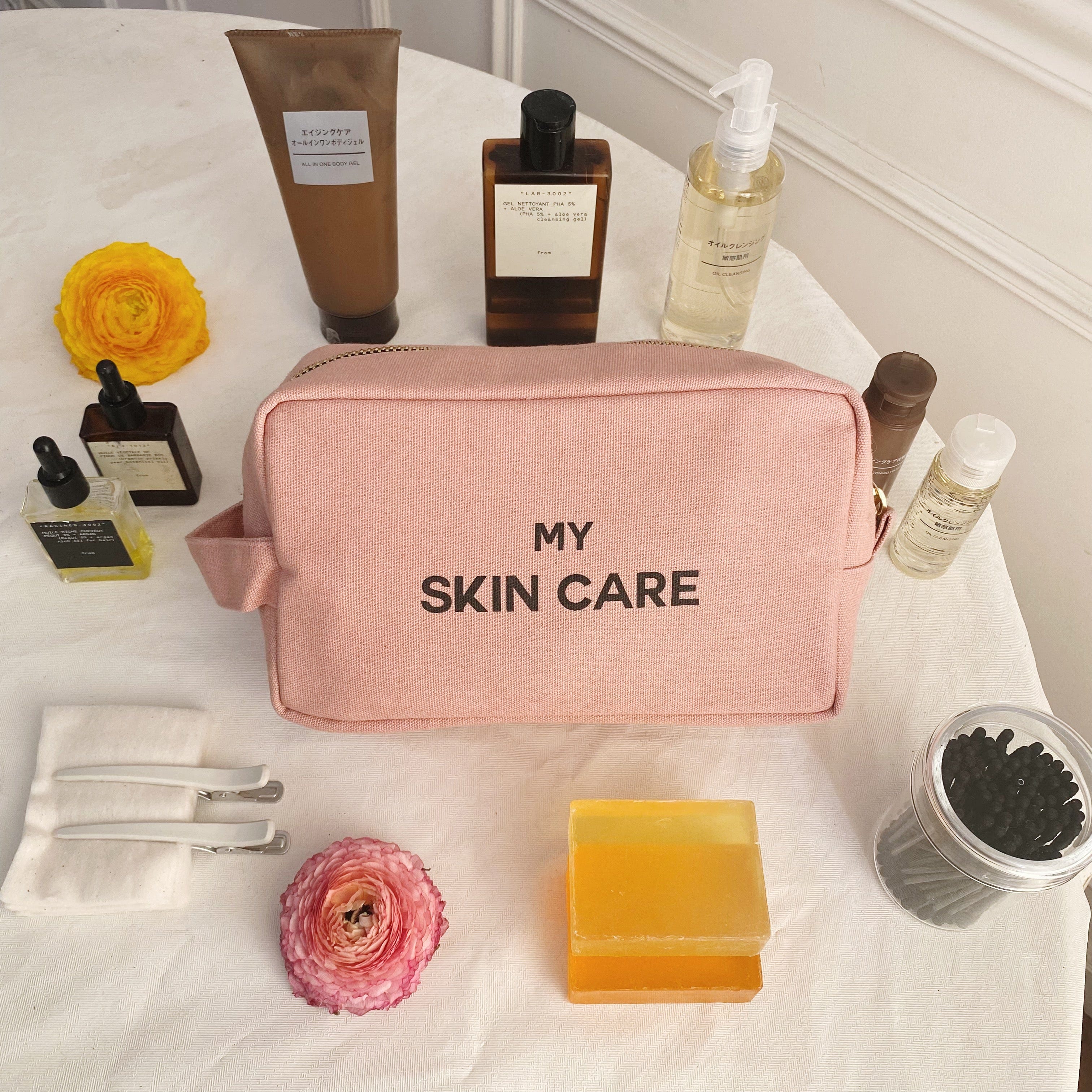 My Skin Care - Organizing Pouch, Coated Lining, Personalize, Pink/Blush - Bag-all